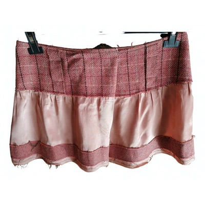 Pre-owned Max & Co Wool Mini Skirt In Pink