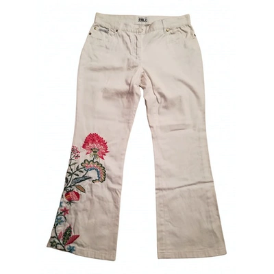 Pre-owned Byblos Trousers In White