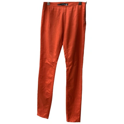 Pre-owned Moschino Love Slim Pants In Orange