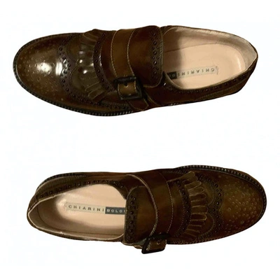 Pre-owned Chiarini Bologna Leather Flats In Brown