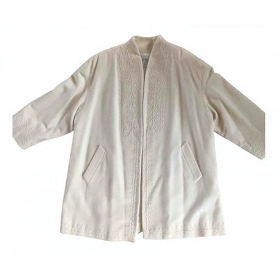 Pre-owned Byblos Wool Coat In White