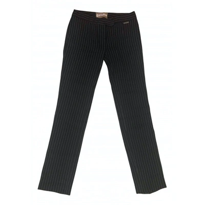 Pre-owned Galliano Linen Straight Pants In Black