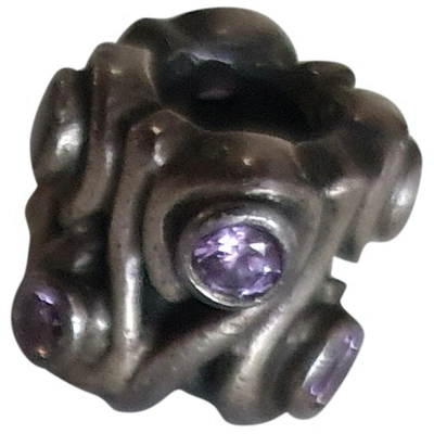 Pre-owned Pandora Silver Pendant In Purple