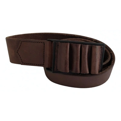 Pre-owned Ikks Leather Belt In Brown