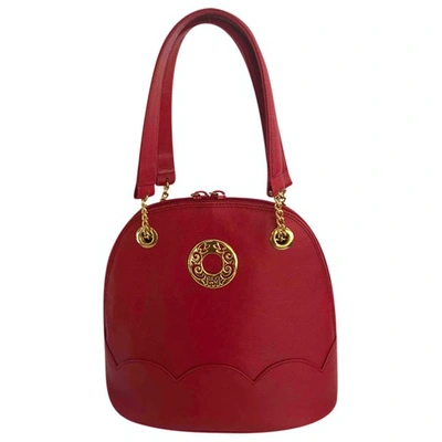 Pre-owned Hanae Mori Leather Handbag In Red