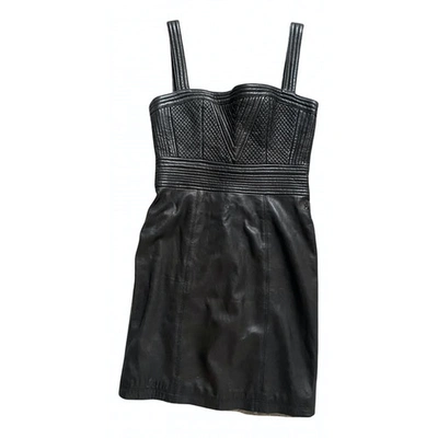 Pre-owned Galliano Leather Mid-length Dress In Black