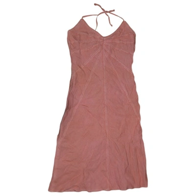 Pre-owned Max & Co Linen Mid-length Dress In Pink