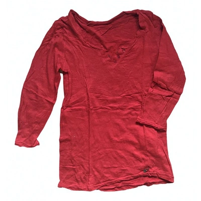 Pre-owned Ikks Red Cotton Top