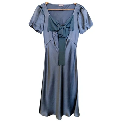 Pre-owned Max & Co Silk Mid-length Dress In Blue
