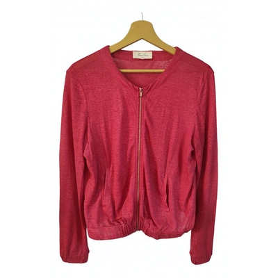 Pre-owned Marie Sixtine Linen Biker Jacket In Red