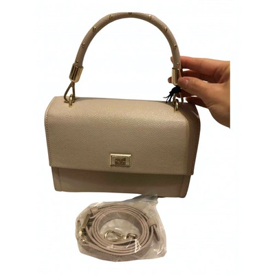 Pre-owned Class Cavalli Leather Mini Bag In Beige