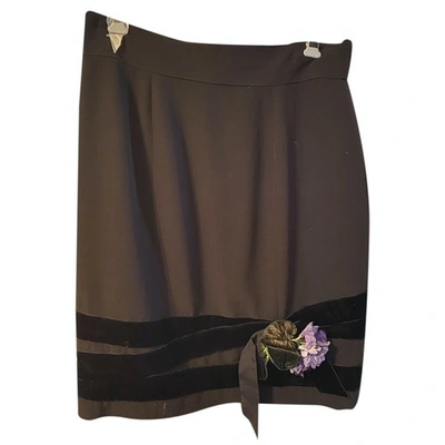 Pre-owned Anna Molinari Wool Mid-length Skirt In Black