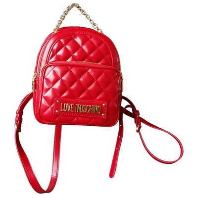 Pre-owned Moschino Love Leather Backpack In Red