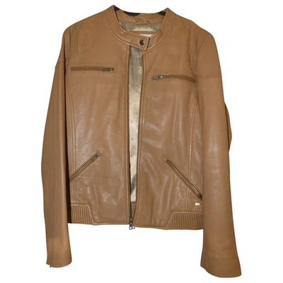 Pre-owned Ikks Leather Jacket In Brown