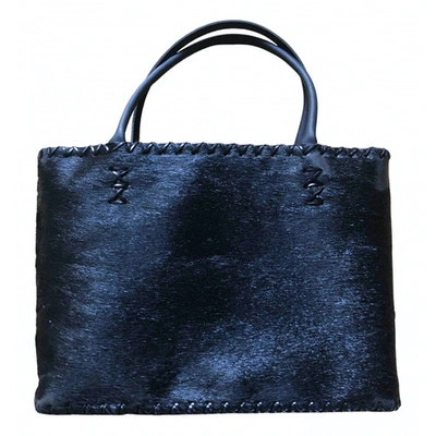 Pre-owned Maliparmi Pony-style Calfskin Handbag In Black
