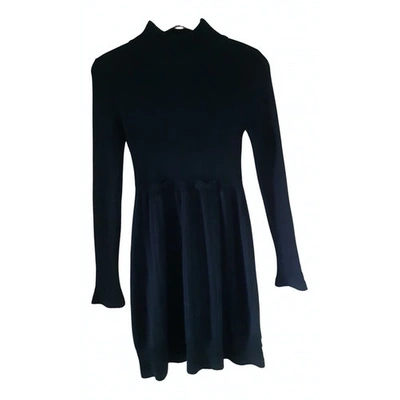 Pre-owned Fiorucci Wool Mid-length Dress In Black