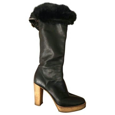 Pre-owned Le Silla Leather Boots In Black