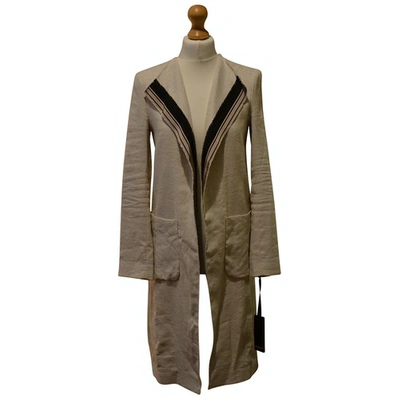 Pre-owned Pinko Linen Coat In Beige