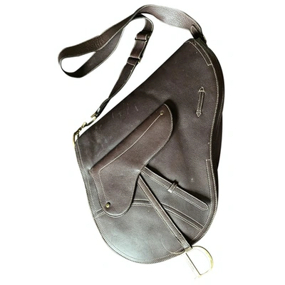 Pre-owned Dior Saddle Brown Leather Handbag