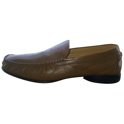 Pre-owned Magnanni Leather Flats In Camel