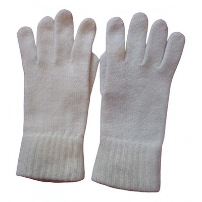 Pre-owned Guy Laroche Wool Gloves In Ecru