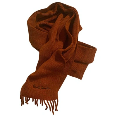 Pre-owned Paul Smith Wool Scarf & Pocket Square In Orange