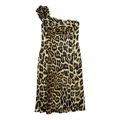 Pre-owned Just Cavalli Mid-length Dress In Gold
