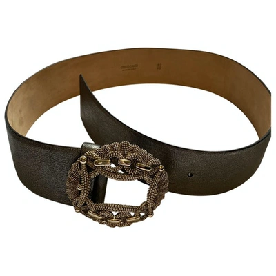 Pre-owned Roberto Cavalli Leather Belt In Anthracite