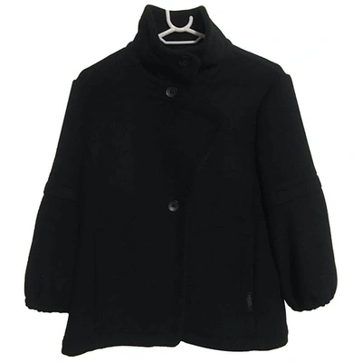 Pre-owned Dkny Wool Caban In Black