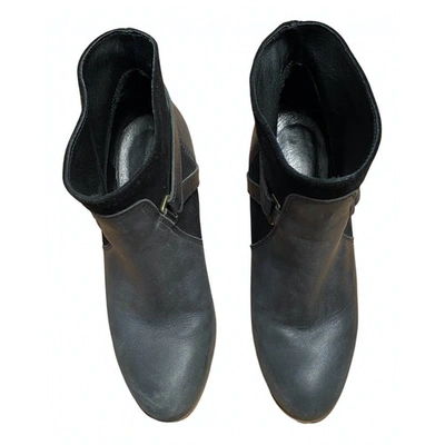 Pre-owned Comptoir Des Cotonniers Leather Boots In Black