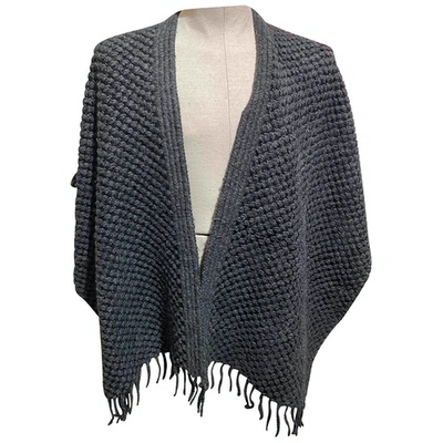 Pre-owned Pinko Wool Cape In Grey