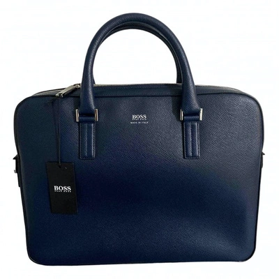 Pre-owned Hugo Boss Blue Leather Bag