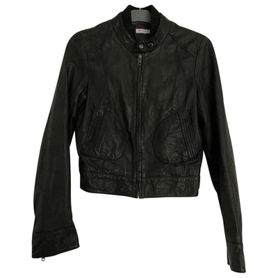 Pre-owned Max & Co Leather Jacket In Black