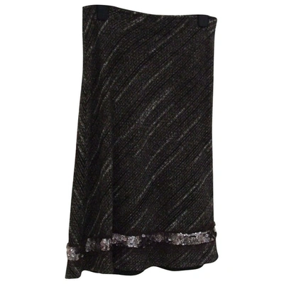 Pre-owned Max & Co Wool Mid-length Skirt In Anthracite