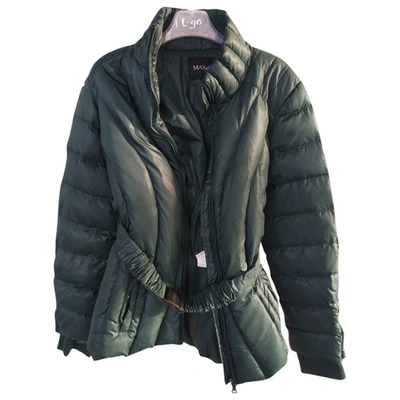 Pre-owned Max & Co Wool Puffer In Green