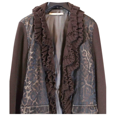 Pre-owned Class Cavalli Wool Blazer In Brown