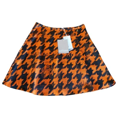 Pre-owned Galliano Mini Skirt In Orange