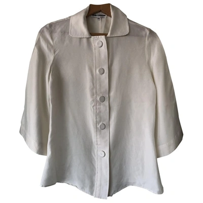 Pre-owned Angel Schlesser Silk Blouse In White