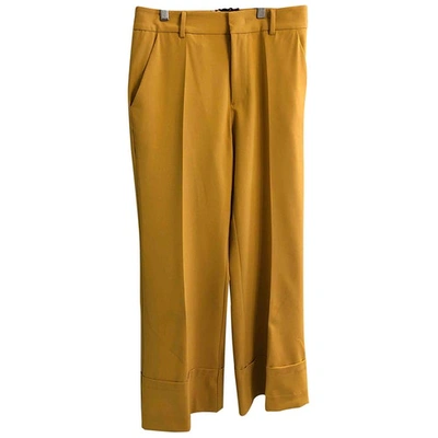 Pre-owned Attic And Barn Straight Pants In Yellow
