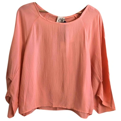 Pre-owned Attic And Barn Pink Viscose Top