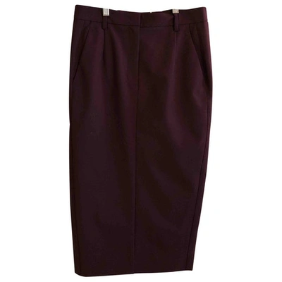 Pre-owned Attic And Barn Mid-length Skirt In Burgundy