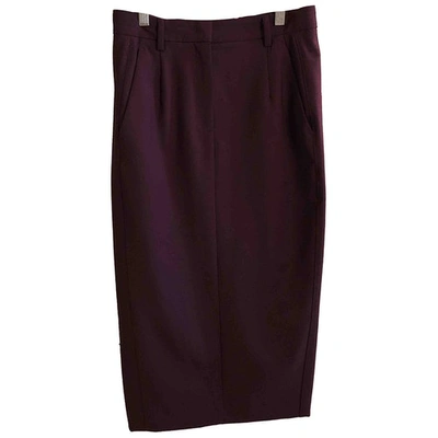 Pre-owned Attic And Barn Mid-length Skirt In Burgundy