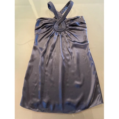 Pre-owned Galliano Silk Mini Dress In Blue