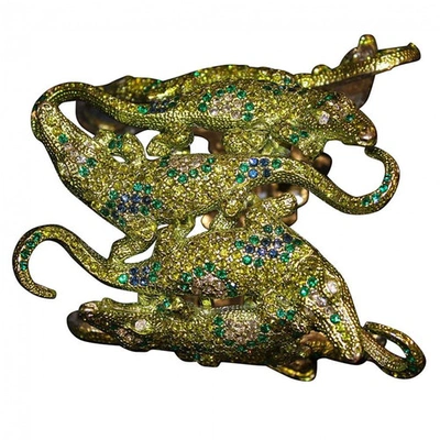 Pre-owned Carlo Zini Green Metal Bracelet