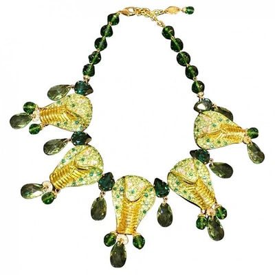 Pre-owned Carlo Zini Necklace In Green