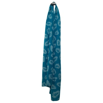 Pre-owned Charlotte Sparre Silk Scarf In Turquoise
