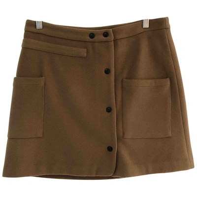 Pre-owned Margaux Lonnberg Wool Mini Skirt In Camel