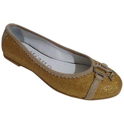 Pre-owned Galliano Leather Ballet Flats In Gold