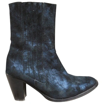Pre-owned Rabens Saloner Ankle Boots In Blue