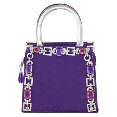 Pre-owned Carlo Zini Cloth Clutch Bag In Purple